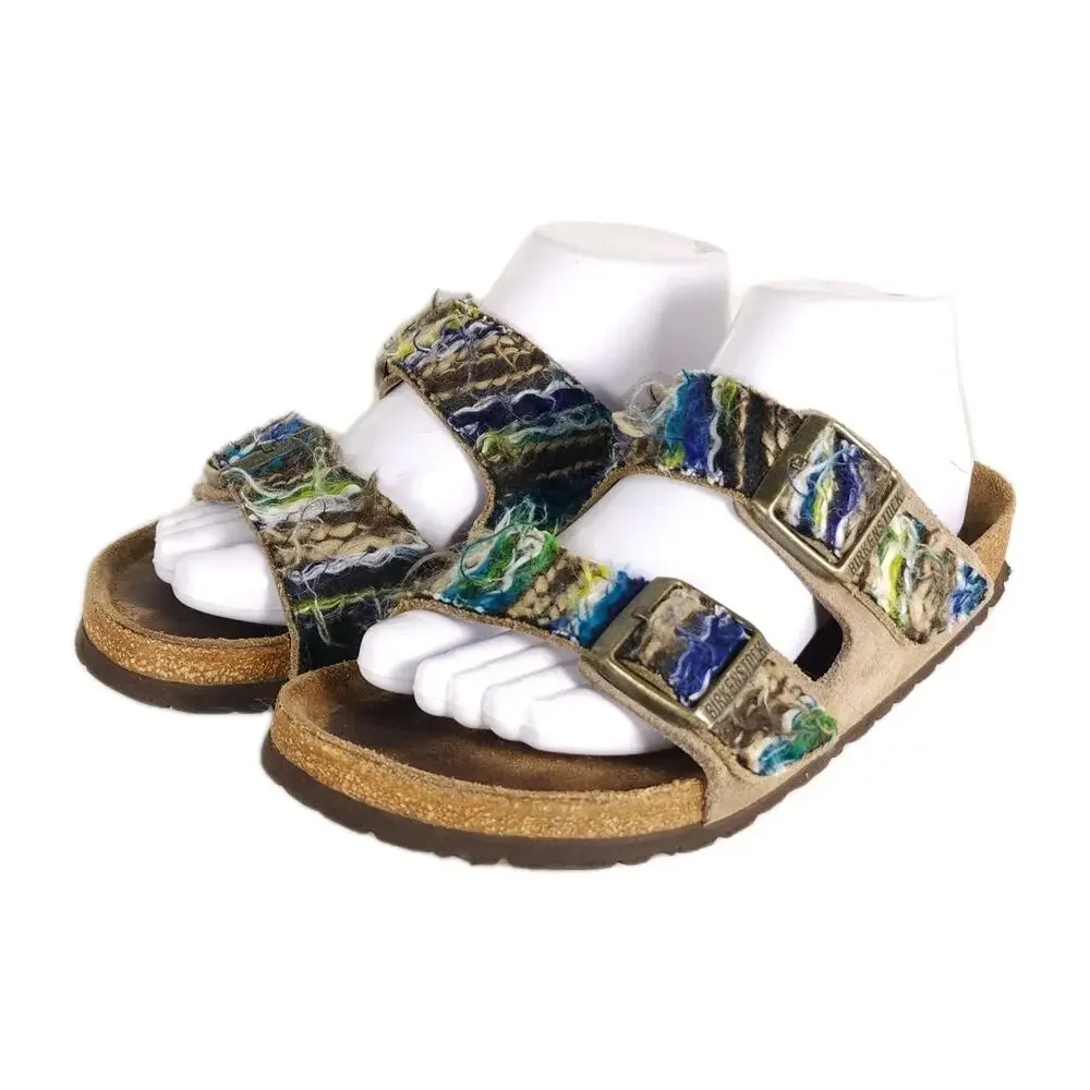 BIRKENSTOCK Women's Arizona 39 US8 Multicolor Suede Wool 2 Straps Slide Sandals